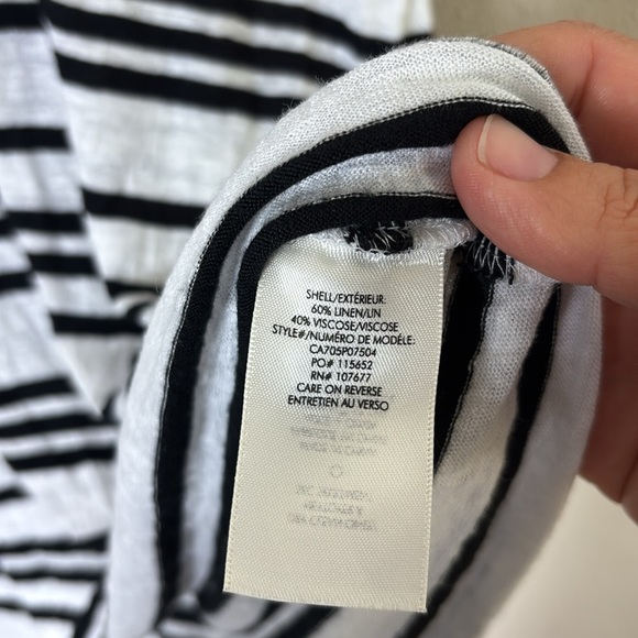 Alice & Olivia by Stacey Bendet Striped Jersey Knit Linen T-shirt Dress Sz small - Picture 6 of 10
